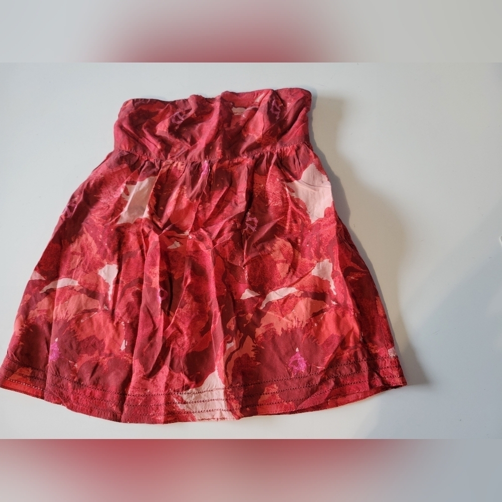Banana Republic Y2K Silk Strapless Top 0 Red